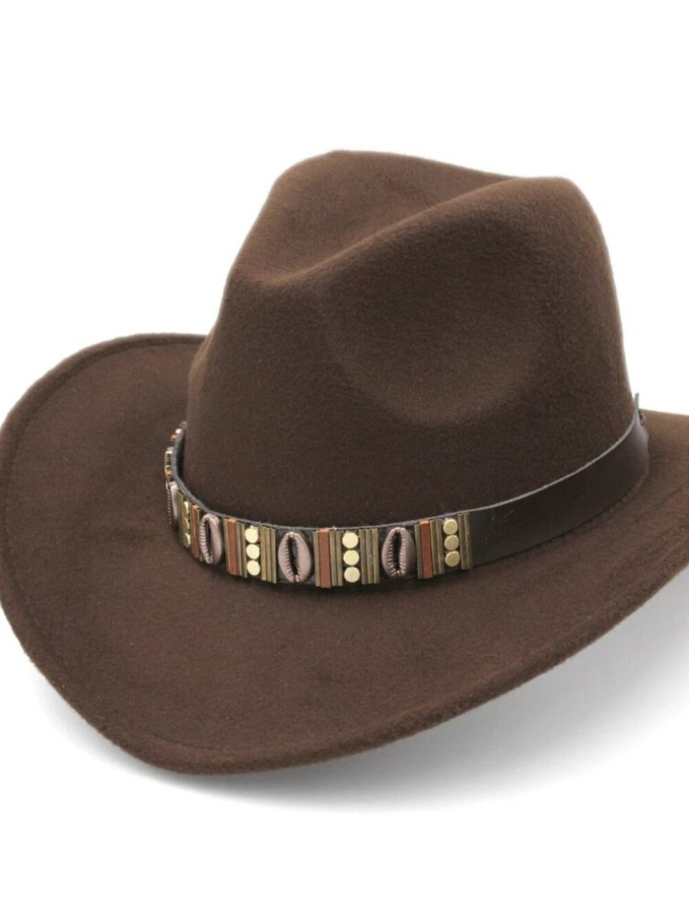 Brown Western Cowboy Hat Wide Brim Ranch Rodeo Cowgirl Festival Boho Costume Hat